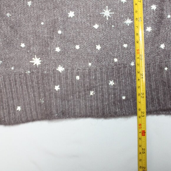 Maurices Women's Gray Sparkle Metallic Star Knit Pullover Sweater - Medium, NWT - Picture 4 of 8